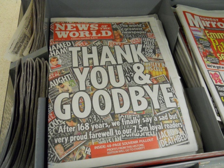 News of the World closed in  2011 following a phone-hacking controversy. Photo by Gene Hunt.